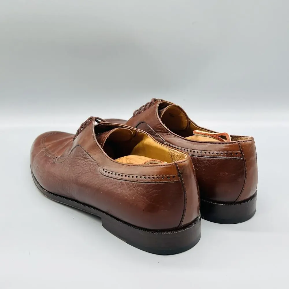 Mezlan Shoes Mens 12 Brown Leather Hudson Wingtip Derby Oxford Dress Brogue